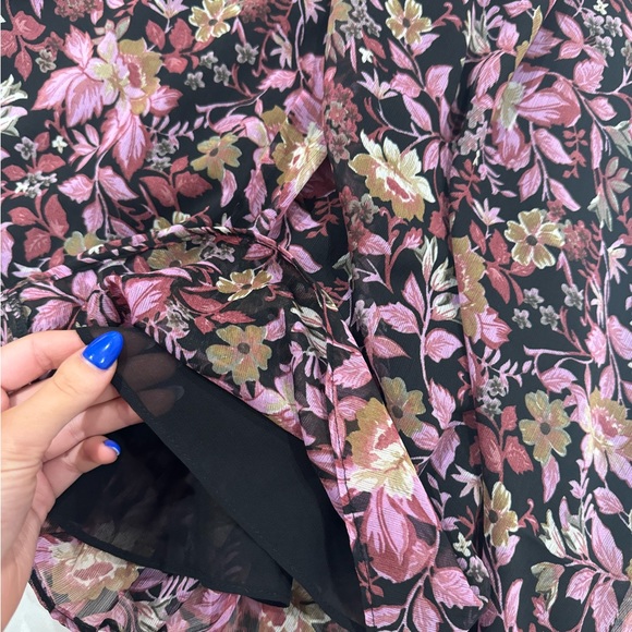 NWT Mango Floral Pink and Purple Midi Dress with Smocked Waist - Picture 5 of 6